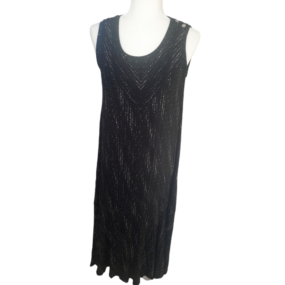 Apt 9 Stretchy flowing comfy black sleeveless maxi dress size medium petite